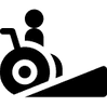 Icon Person in Rollstuhl auf Rampe
